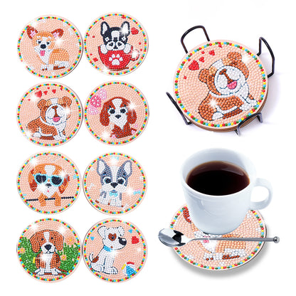 DIY Diamond Painting Coasters Kit Crystal Drink Coasters Cartoon for Adults Kids