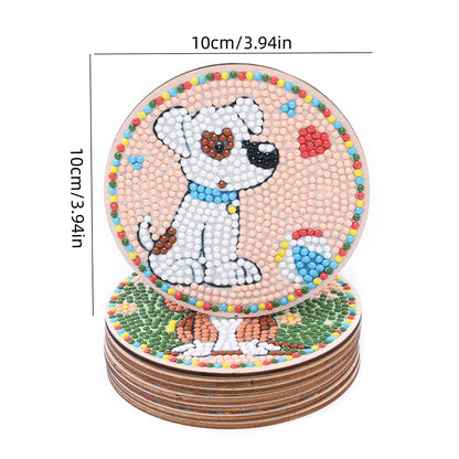 DIY Diamond Painting Coasters Kit Crystal Drink Coasters Cartoon for Adults Kids