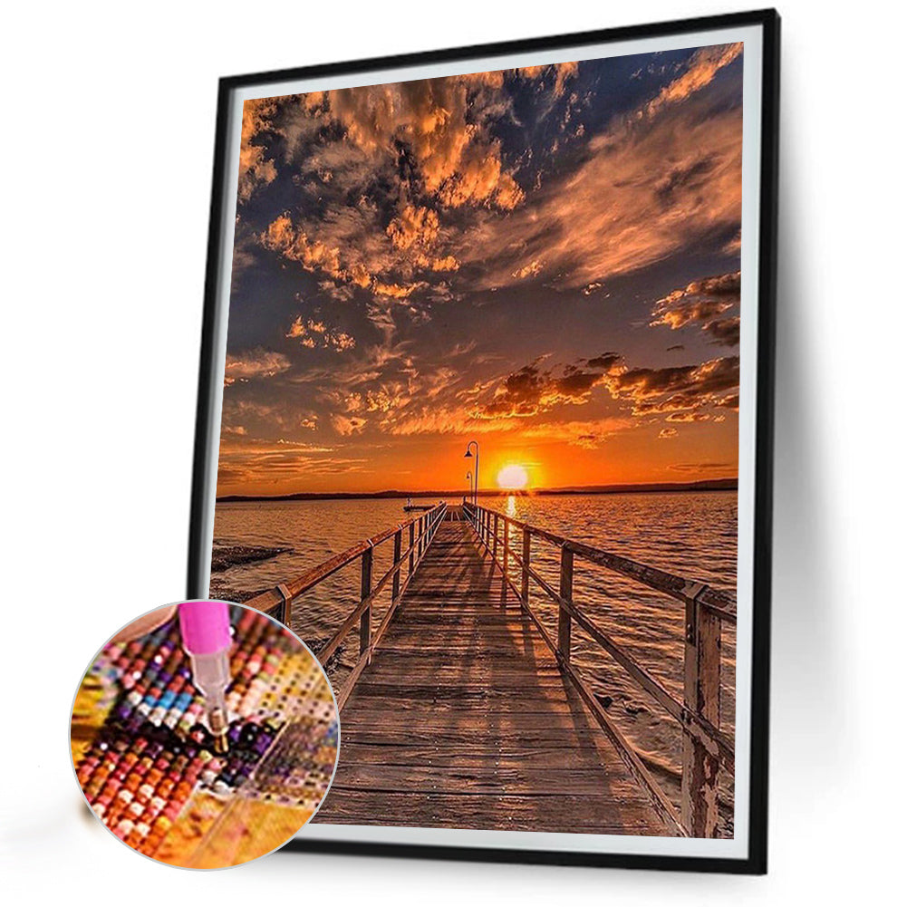 Sunset Pier - Full Round Drill Diamond Painting 40*50CM