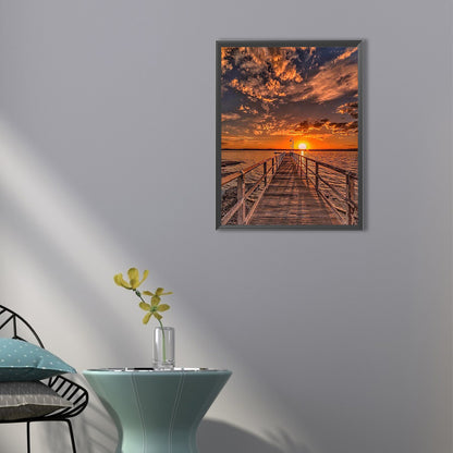 Sunset Pier - Full Round Drill Diamond Painting 40*50CM