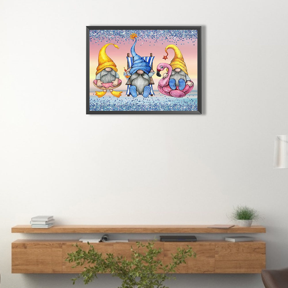 Beach Gnome - Full Round Drill Diamond Painting 40*30CM