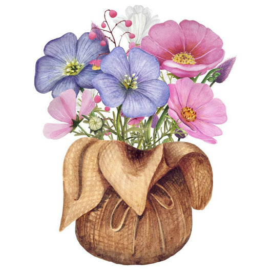 Flower Pot - Full Round Drill Diamond Painting 30*40CM