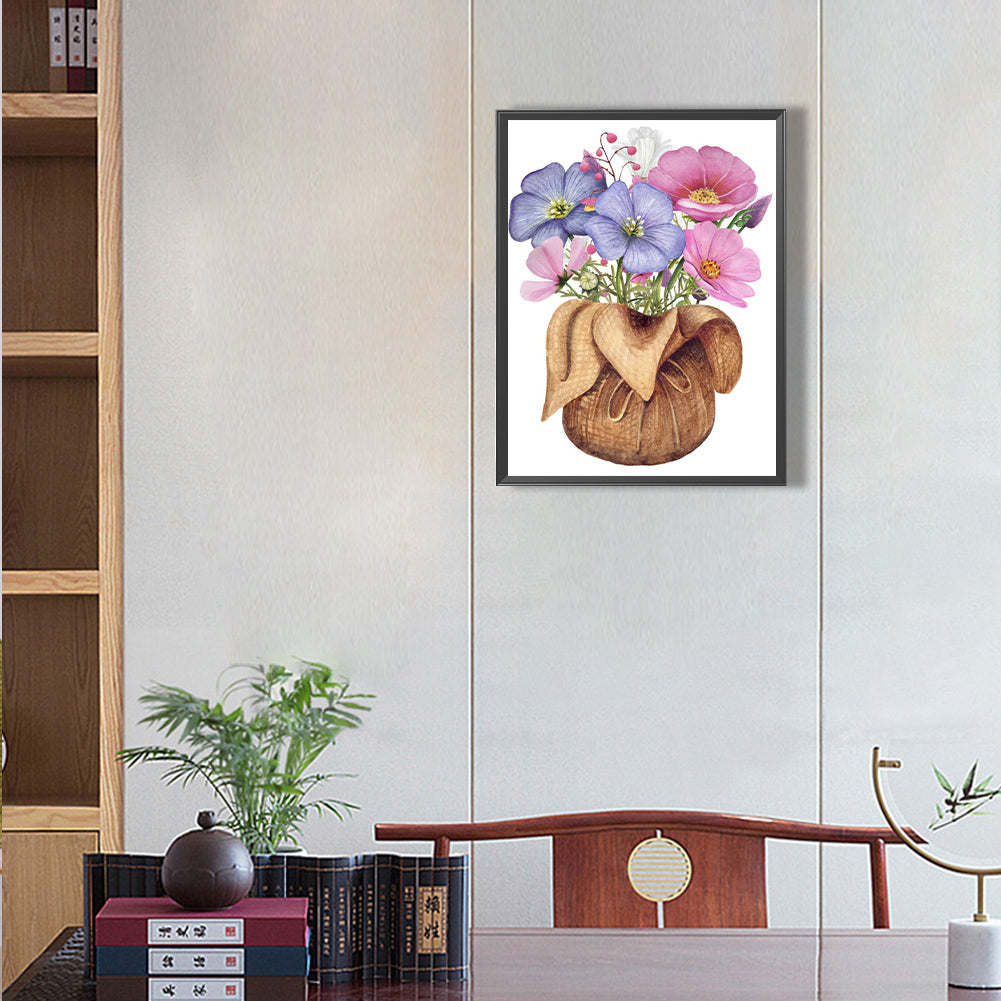 Flower Pot - Full Round Drill Diamond Painting 30*40CM