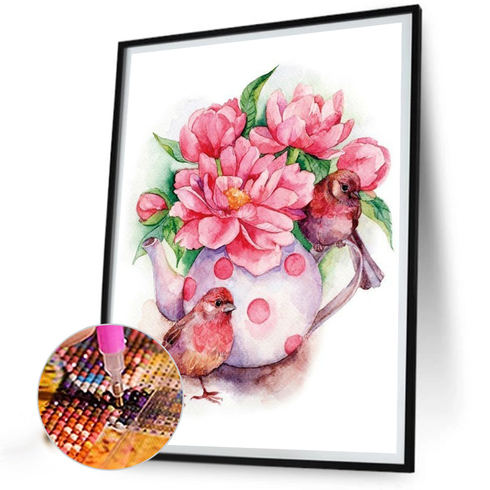 Flower Pot - Full Round Drill Diamond Painting 30*40CM