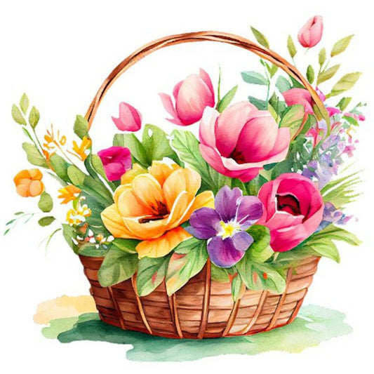 Flower Basket - Full Round Drill Diamond Painting 30*30CM