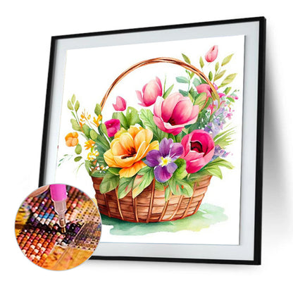 Flower Basket - Full Round Drill Diamond Painting 30*30CM