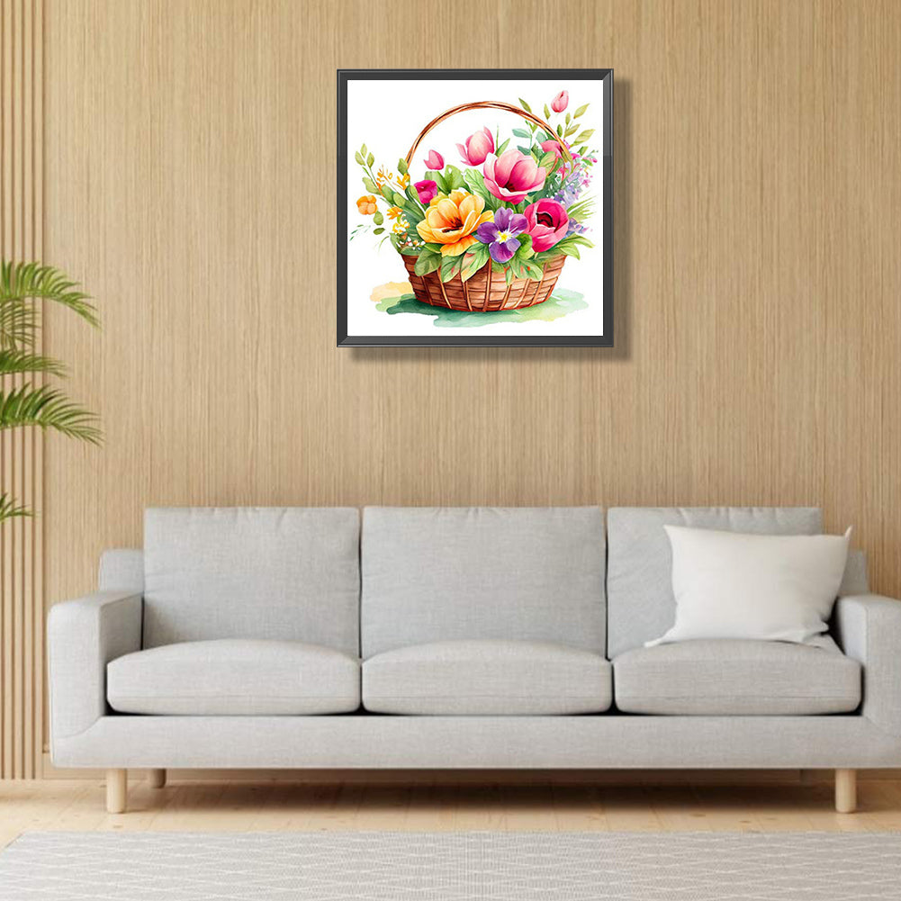 Flower Basket - Full Round Drill Diamond Painting 30*30CM