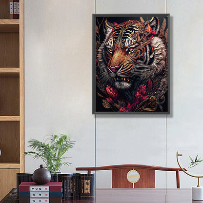 Vintage Carved Tiger - Full Square Drill Diamond Painting 40*50CM