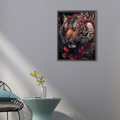 Vintage Carved Tiger - Full Square Drill Diamond Painting 40*50CM