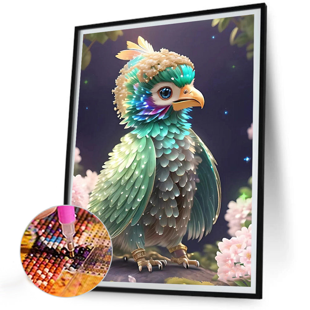 Emerald Green Bird - Full Round Drill Diamond Painting 30*40CM