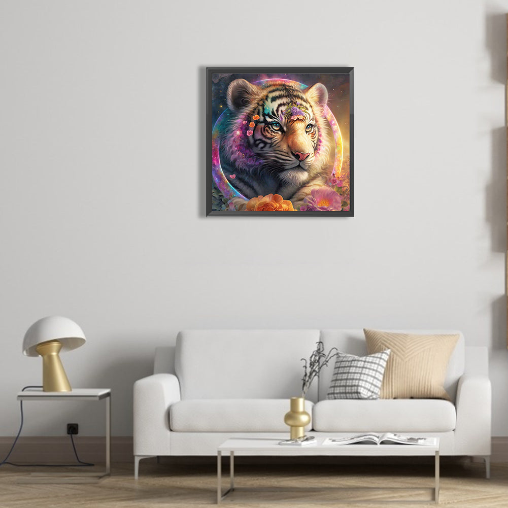 Tiger And Hula Hoop - Full Round Drill Diamond Painting 30*30CM