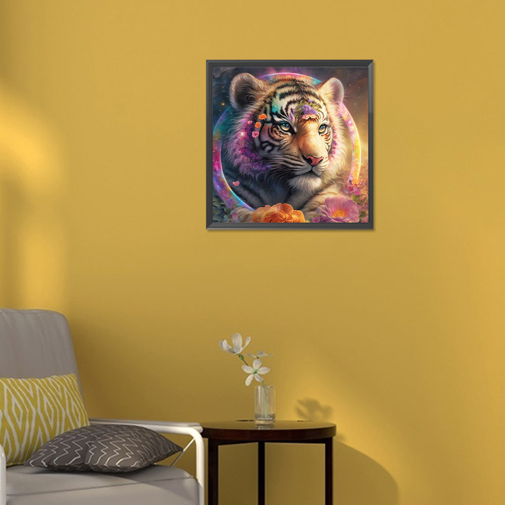 Tiger And Hula Hoop - Full Round Drill Diamond Painting 30*30CM