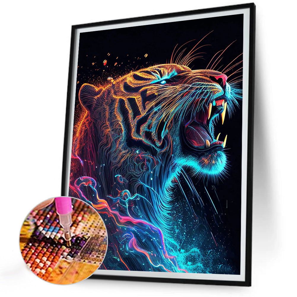 Roaring Tiger - Full Round Drill Diamond Painting 30*40CM