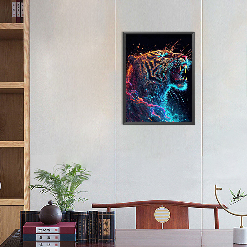 Roaring Tiger - Full Round Drill Diamond Painting 30*40CM