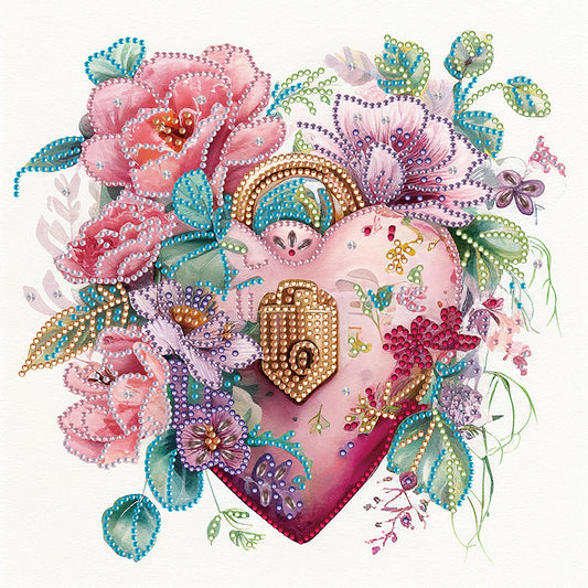 Flower Love Lock - Special Shaped Drill Diamond Painting 30*30CM