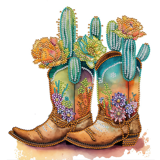 Retro Nostalgic Boots - Special Shaped Drill Diamond Painting 30*30CM