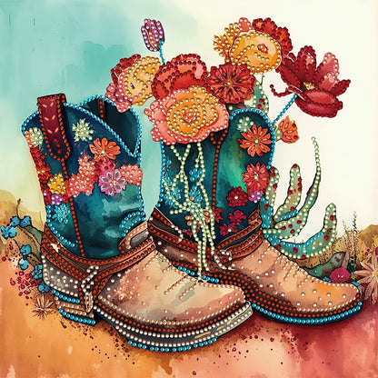 Retro Nostalgic Boots - Special Shaped Drill Diamond Painting 30*30CM