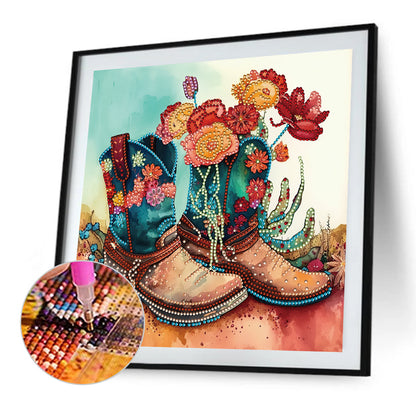Retro Nostalgic Boots - Special Shaped Drill Diamond Painting 30*30CM