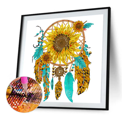 Sunflower Dream Catcher - Special Shaped Drill Diamond Painting 30*30CM