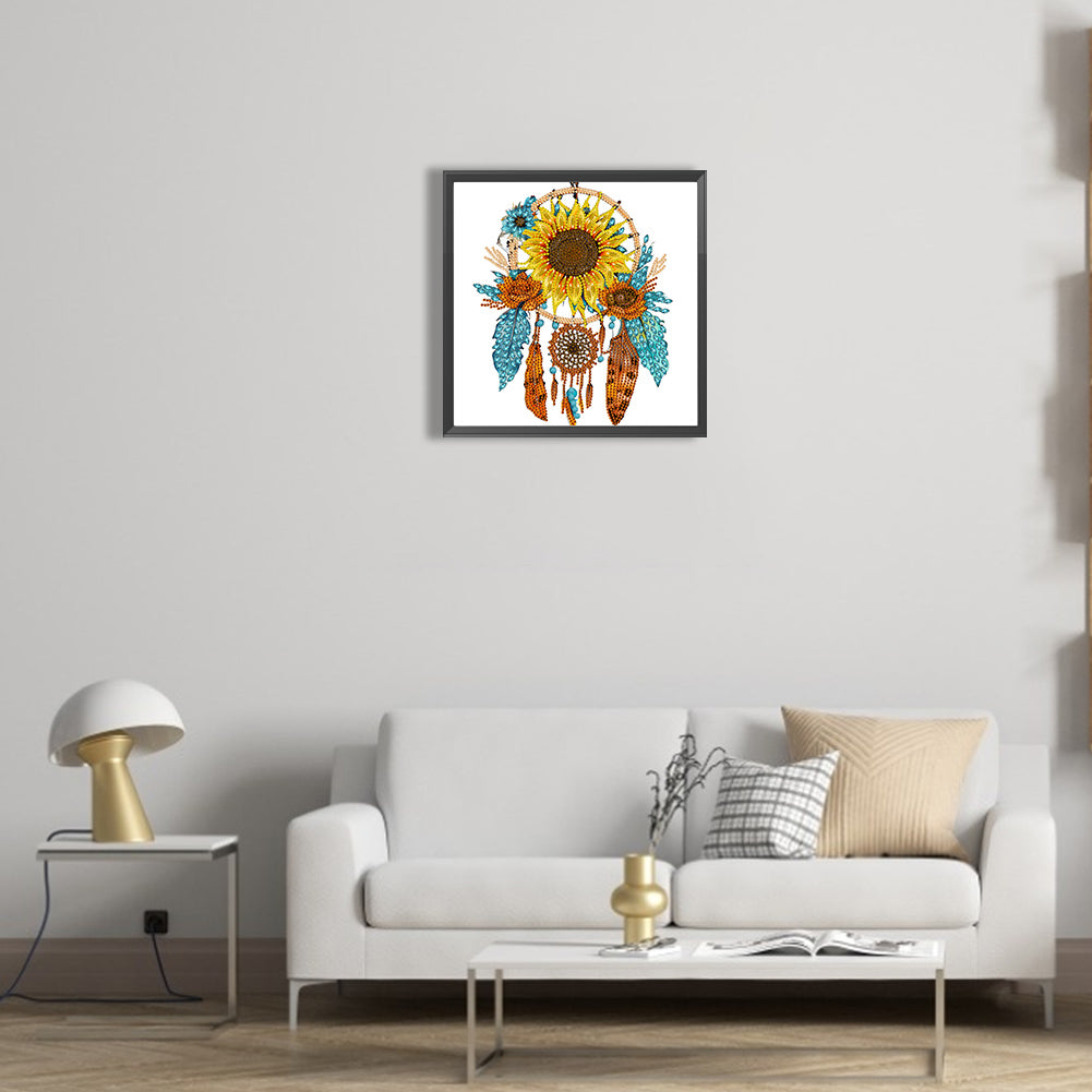 Sunflower Dream Catcher - Special Shaped Drill Diamond Painting 30*30CM