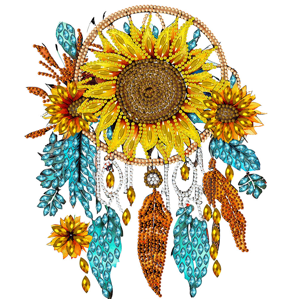 Sunflower Dream Catcher - Special Shaped Drill Diamond Painting 30*30CM