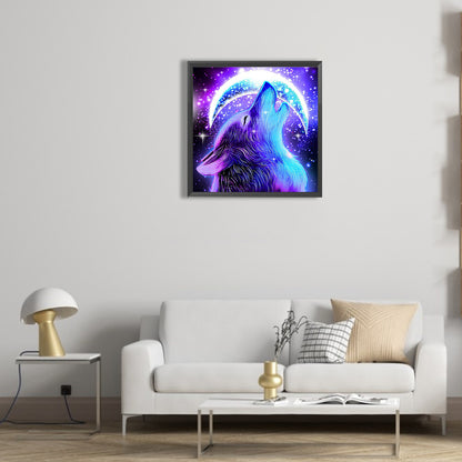 Wolf Eating The Moon - Full Round Drill Diamond Painting 30*30CM