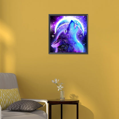 Wolf Eating The Moon - Full Round Drill Diamond Painting 30*30CM