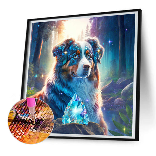 Crystal And Dog - Full Round Drill Diamond Painting 30*30CM