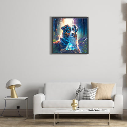 Crystal And Dog - Full Round Drill Diamond Painting 30*30CM