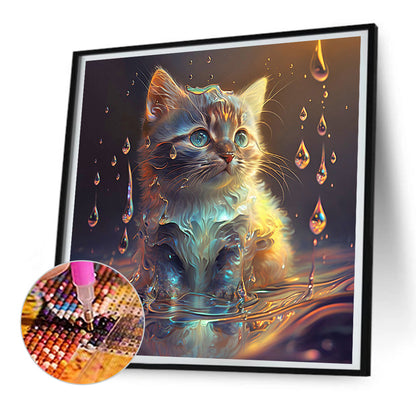 Cat Under Water - Full Round Drill Diamond Painting 30*30CM