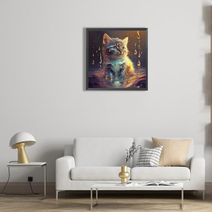 Cat Under Water - Full Round Drill Diamond Painting 30*30CM