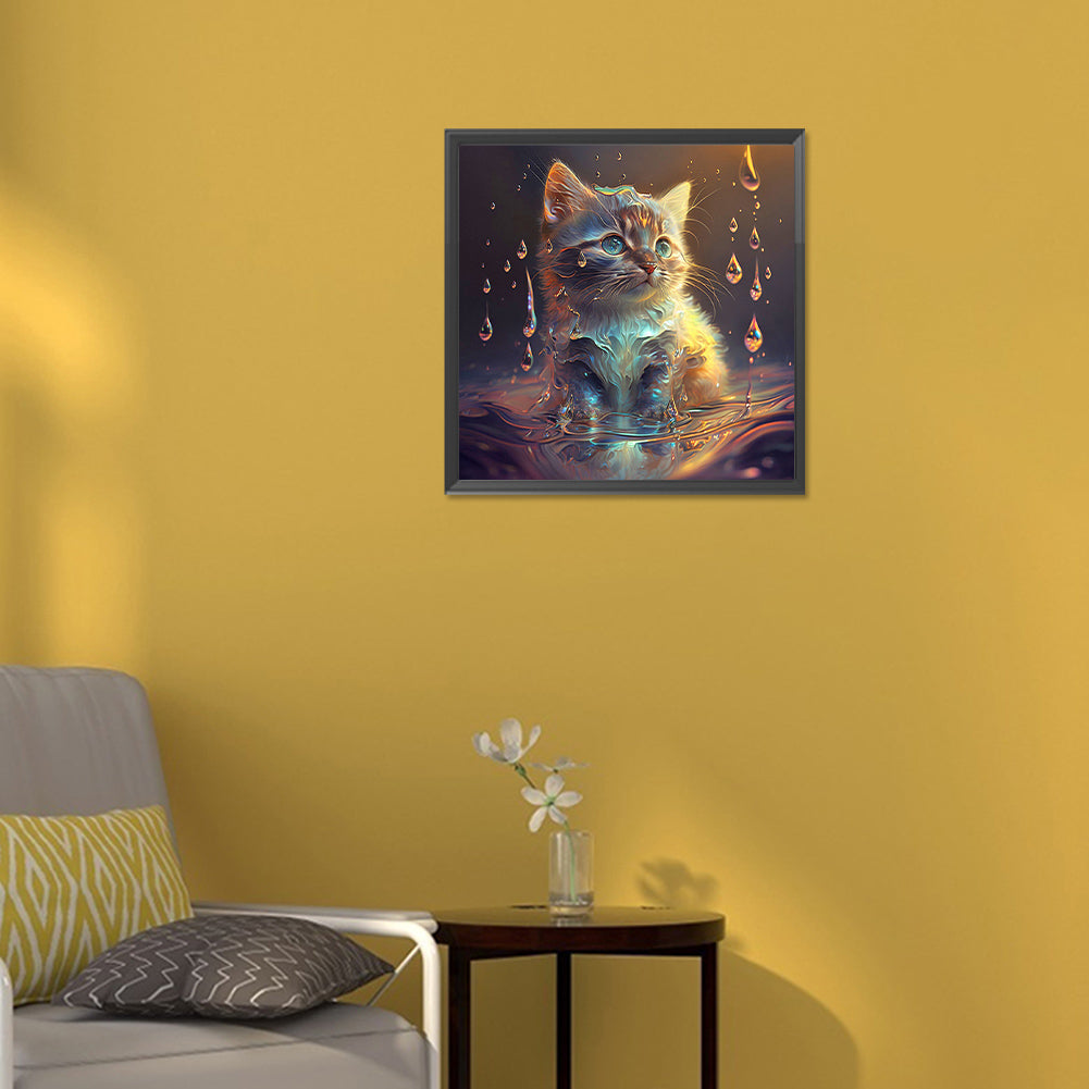 Cat Under Water - Full Round Drill Diamond Painting 30*30CM