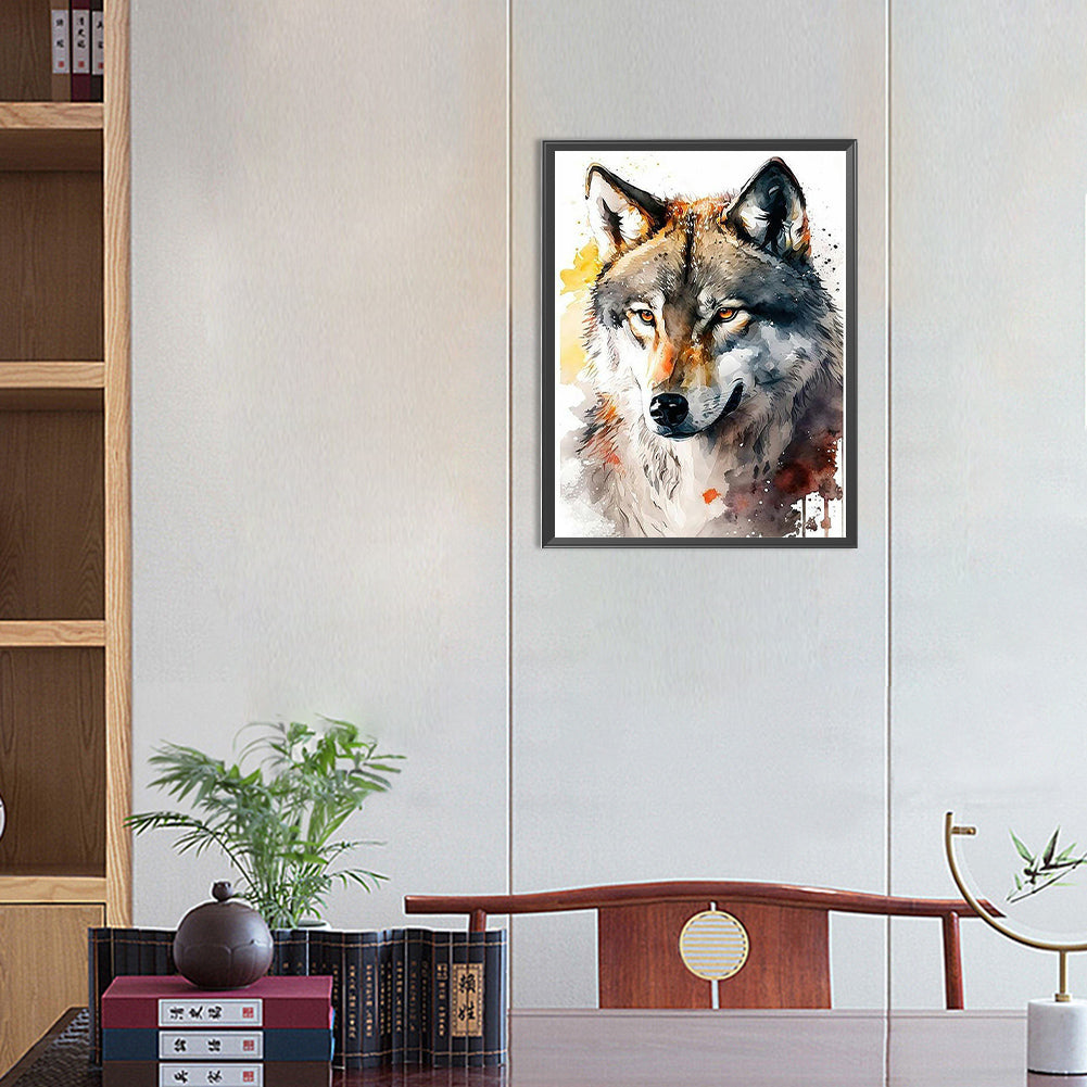 Looking At The Wolf - Full Round Drill Diamond Painting 30*40CM