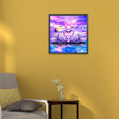 Lake Swan - Full Round Drill Diamond Painting 30*30CM