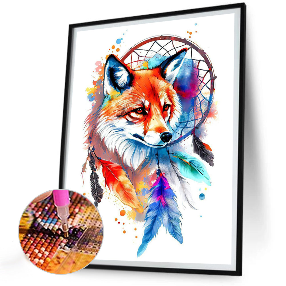 The Fox And The Dreamcatcher - Full Round Drill Diamond Painting 30*40CM