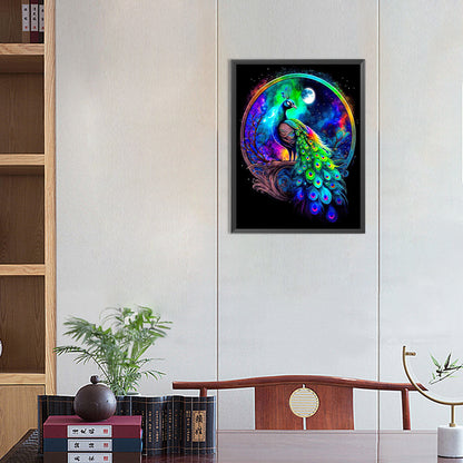 Colorful Peacock - Full Round Drill Diamond Painting 30*40CM