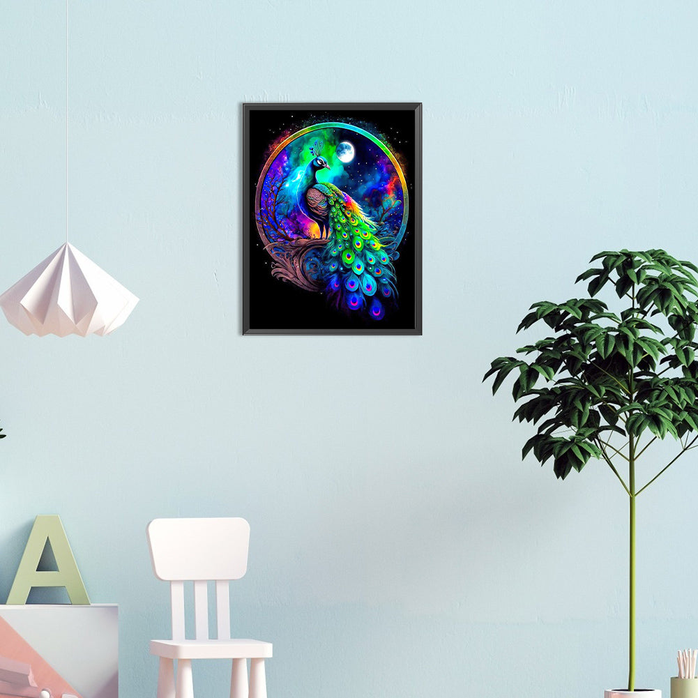 Colorful Peacock - Full Round Drill Diamond Painting 30*40CM