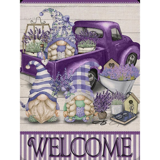 Lavender Gnome - Full Round Drill Diamond Painting 30*40CM