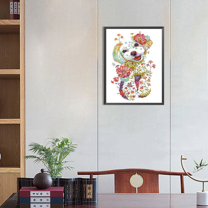 Blossom Puppy - Full Round Drill Diamond Painting 30*40CM