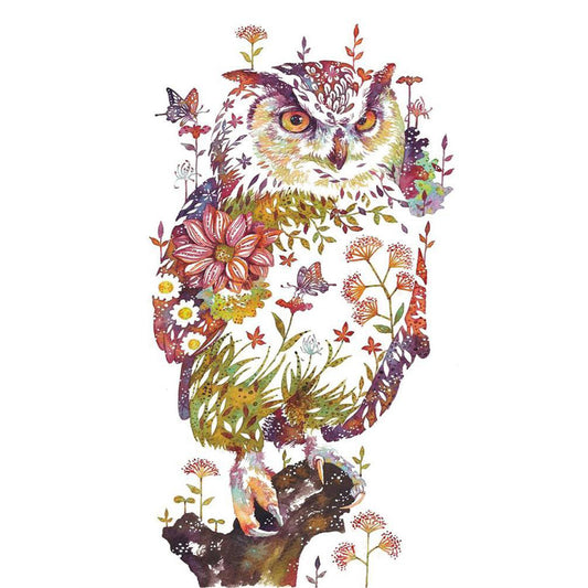Blossom Owl - Full Round Drill Diamond Painting 30*40CM