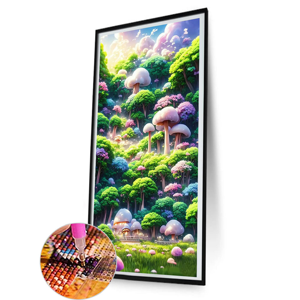 Fantasy Mushroom Garden - Full Round Drill Diamond Painting 45*80CM