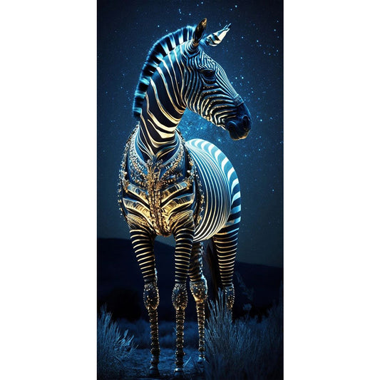 Zebra Under The Starry Night - Full Square Drill Diamond Painting 40*80CM