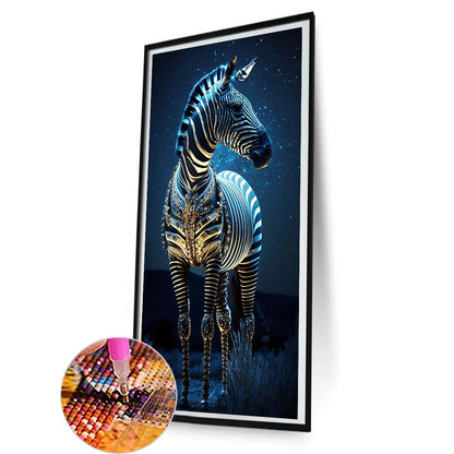 Zebra Under The Starry Night - Full Square Drill Diamond Painting 40*80CM