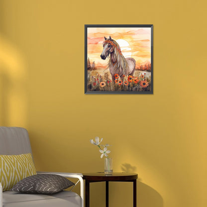 Field Horse - Full Round Drill Diamond Painting 30*30CM