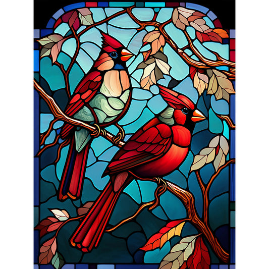 Cardinal Glass Painting - Full Round Drill Diamond Painting 30*40CM