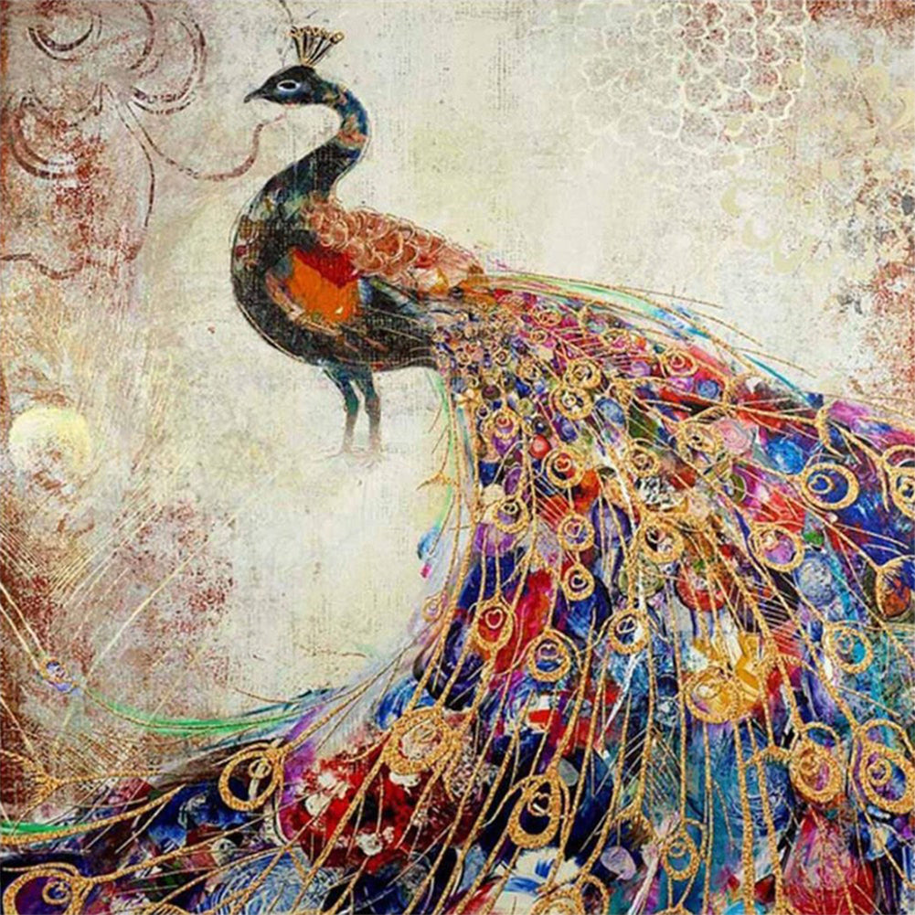 Peacock - Full Round Drill Diamond Painting 30*30CM