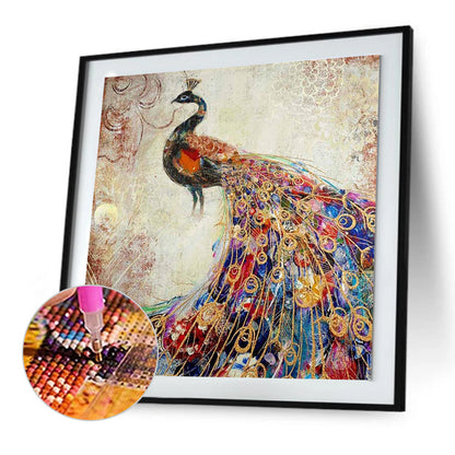 Peacock - Full Round Drill Diamond Painting 30*30CM