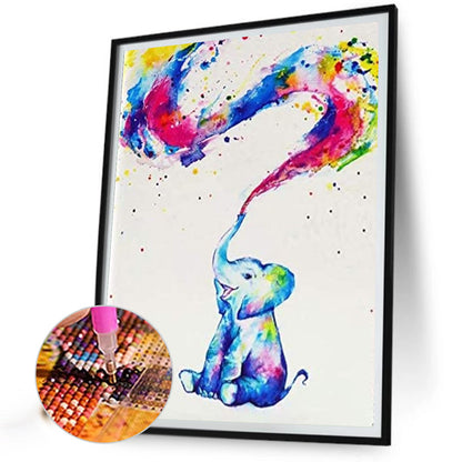 Colorful Elephant - Full Round Drill Diamond Painting 30*40CM