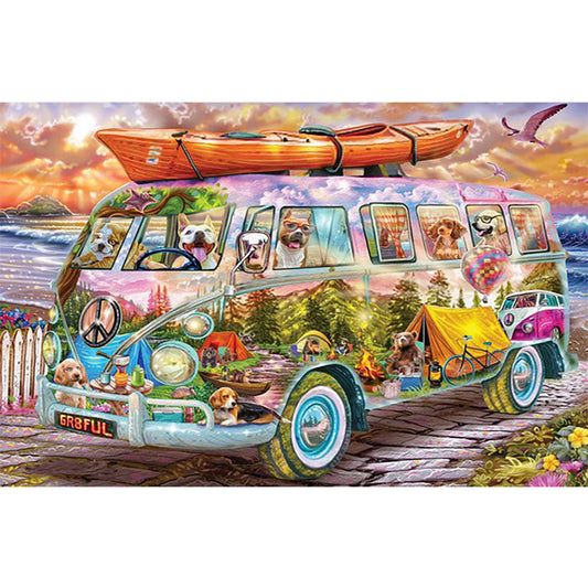Zoo Bus - Full Round Drill Diamond Painting 70*50CM