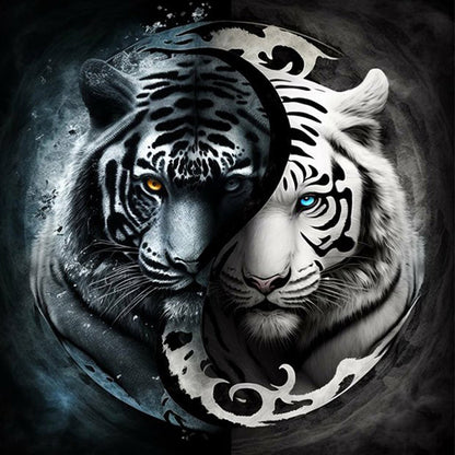 Tiger Yin Yang Diagram - Full Square Drill Diamond Painting 35*35CM